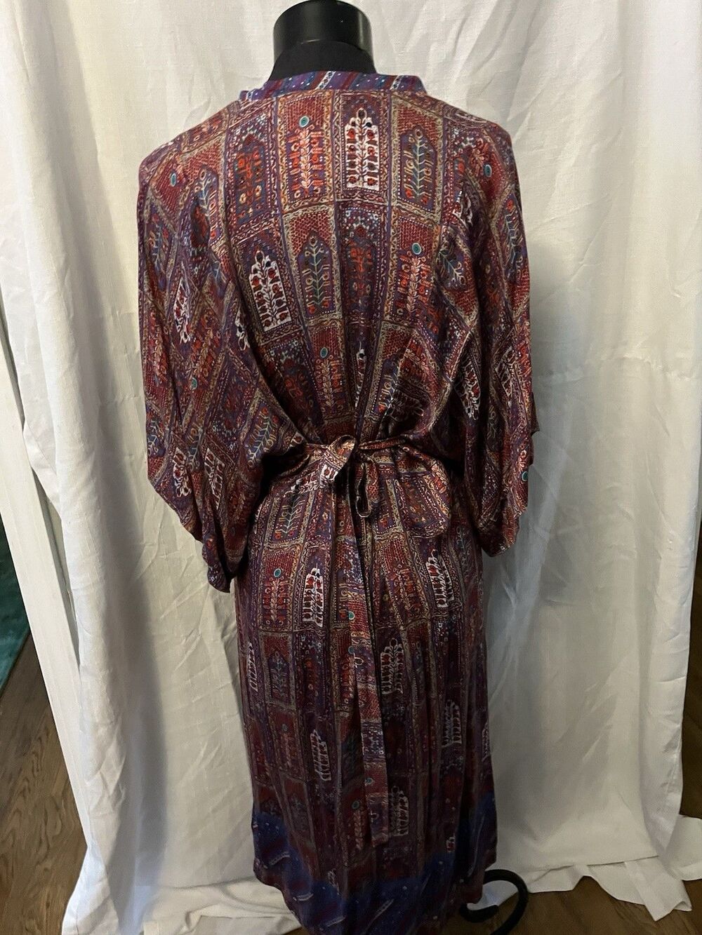 Anthropologie TINY Omina Mosaic boho kimono sleeve dress Festival Fall Sz S Midi - Picture 7 of 8
